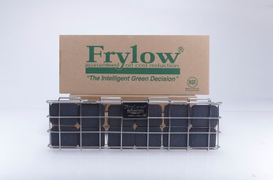 A Frylow FL-40 Model with its Shipping Box. Frylow is a Fry Oil Cost Savings Device for Restaurants.